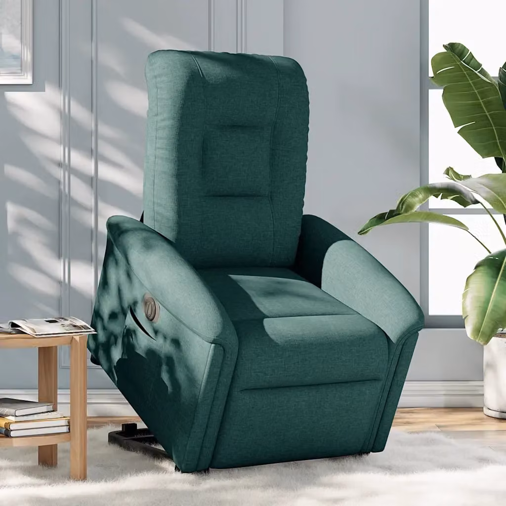 Poltrona Alzapersona Reclinabile Elettrica vidaXL Verde con Braccioli e Imbottitura in Tessuto – 2