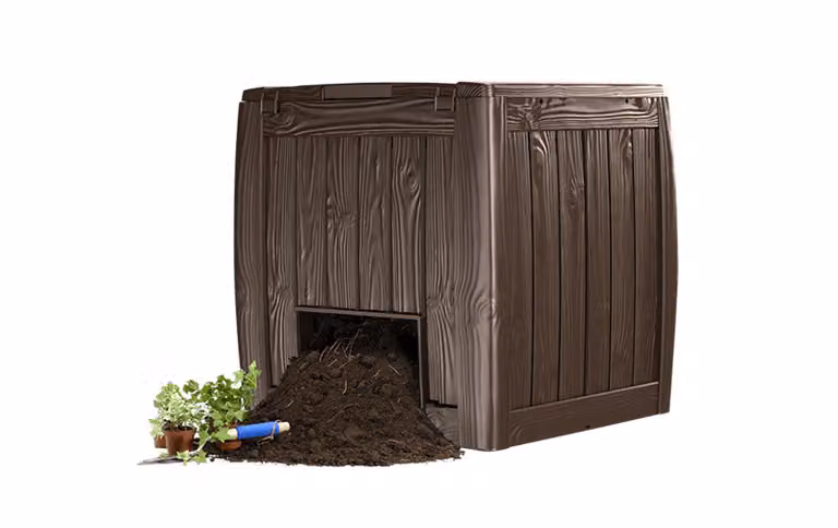 KETER 204480 Deco Composter Compostiera per esterni - 72x74x69,5 cm e 340L - Marrone