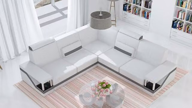 Ledersofa Poster Eckgarnitur Sofas Leder Garnitur Eckcouch Sofa + USB
