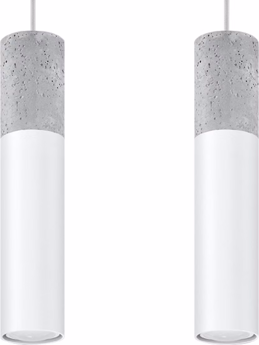 Lampada a sospensione VALERO bianco-grigio 2xGU10x40W in cemento architettonico, dimensioni: 100x34x34 cm, IP20, Pure Lume
