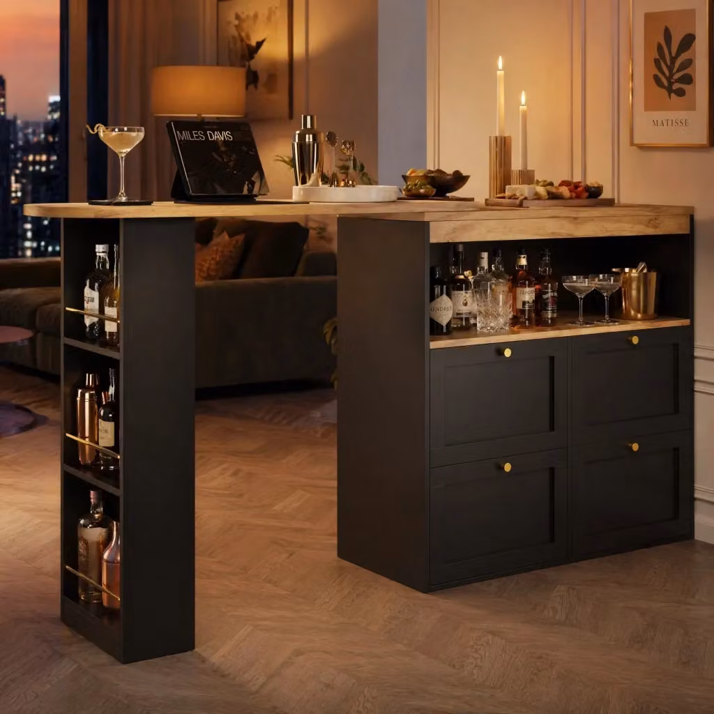 Armadio Modulare Girevole REDOM in MDF Nero e Oro con Ripiani Interni, L 105 cm x P 39 cm x H 102 cm – 2