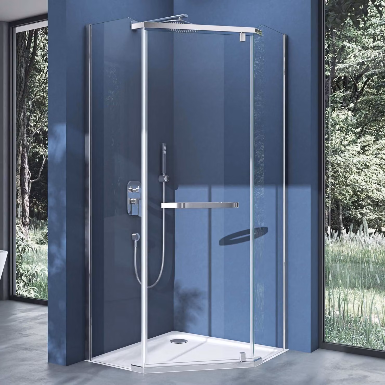 doporro Box Doccia 100x100x195cm con Piatto Doccia, Cabina Bagno Vetro di Sicurezza ESG Vetro Trasparente Incluso Rivestimento Facile da Pulire con porte girevoli a 180¡ã Ravenna08K