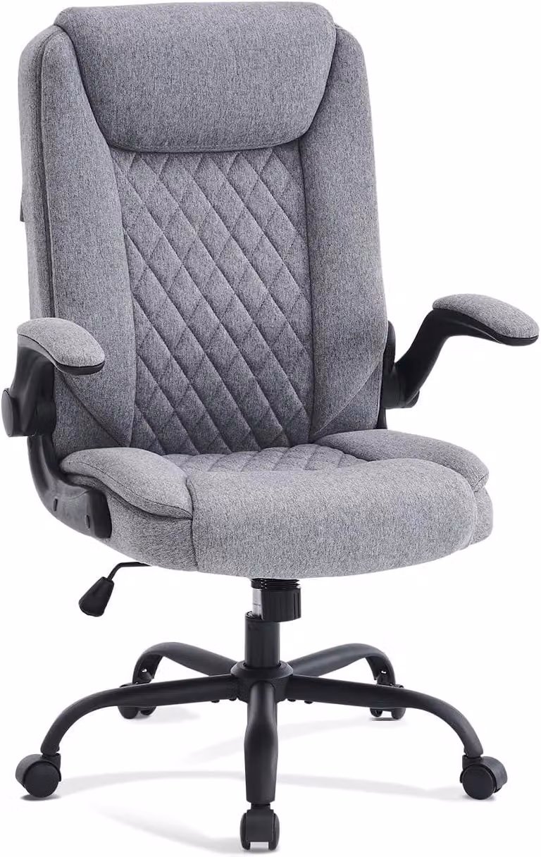 Sedia da ufficio, sedia ergonomica per ufficio con braccioli imbottiti, pieghevole, regolabile in altezza, con funzione di inclinazione e poggiatesta, confortevole