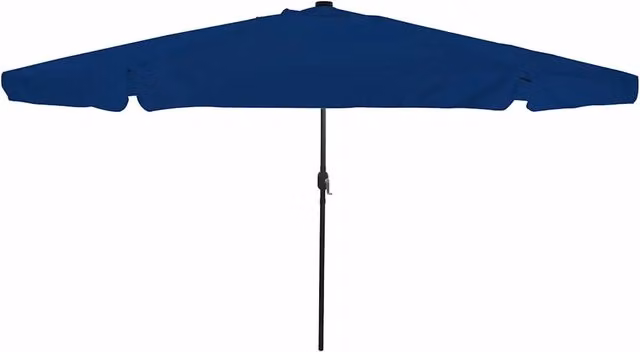 Ombrello da giardino rotondo vidaXL in poliestere e acciaio blu L/P/H: 395 x 395 x 245 cm