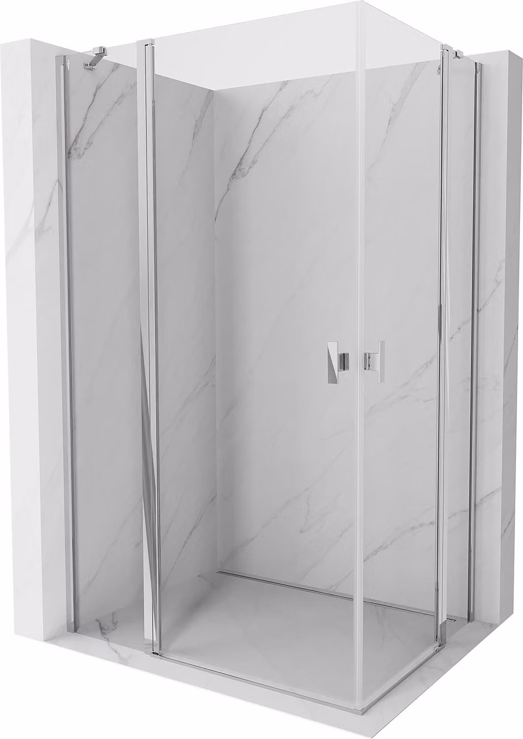 Mexen Mist Duo cabina doccia a battente 110 x 100 cm, trasparente, cromo - 8A4-110-100-01-00