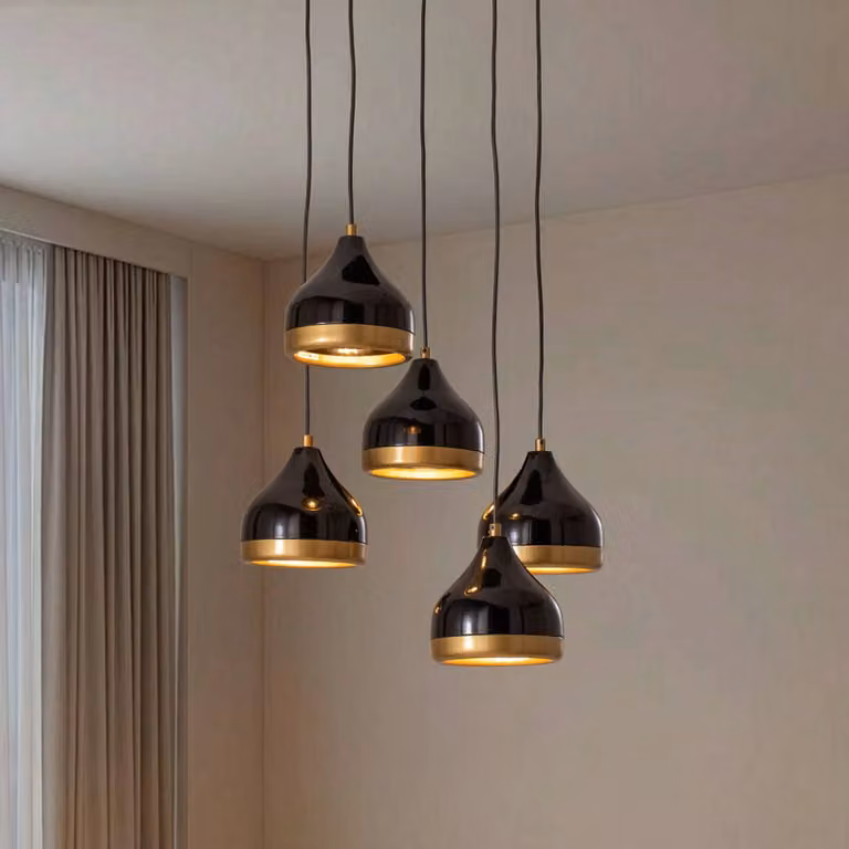 Lampada a sospensione Yildo Opviq, dimmerabile, Nero, Soggiorno / Sala da pranzo, Metallo, Moderno, Lampada a sospensione
