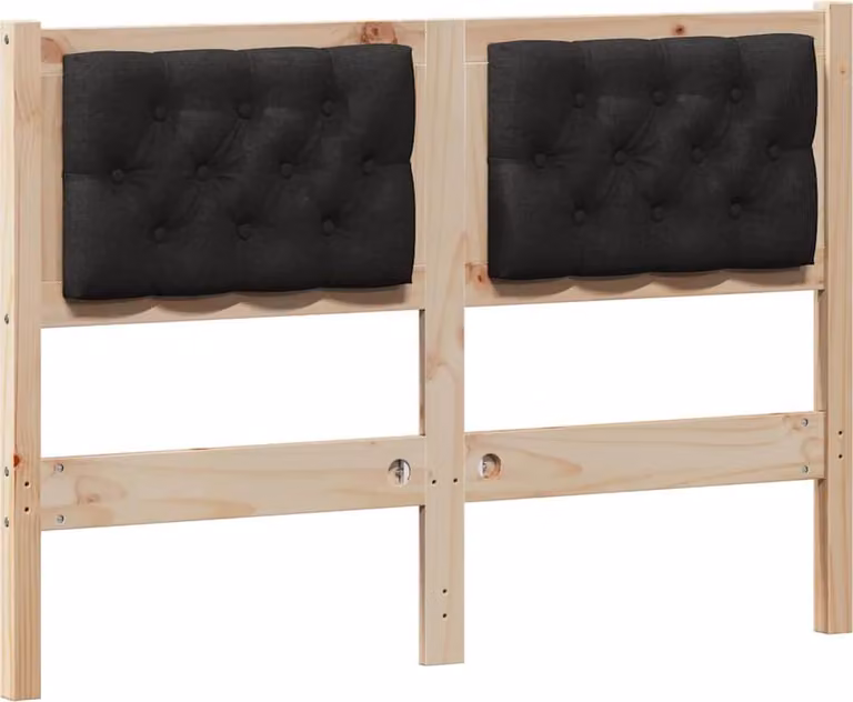 Testiera Altro Marrone e nero 135 cm Legno di pino massello
