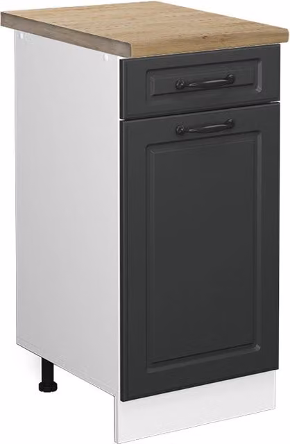 Mobiletto base per cucina Vicco R-Line Antracite e Bianco con finitura Rovere rustica L: 40 cm, P: 60 cm, H: 81,6 cm