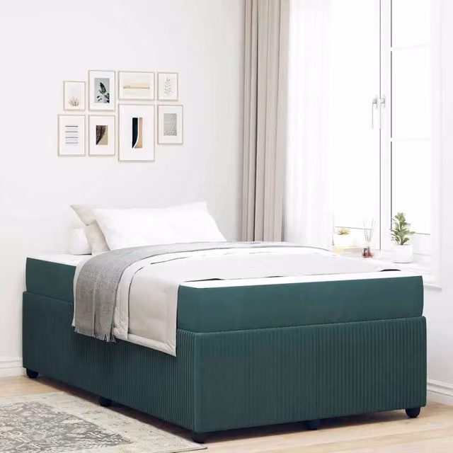 Struttura del letto-Giroletto Verde Scuro 120 x 190 cm Tessuto 677674