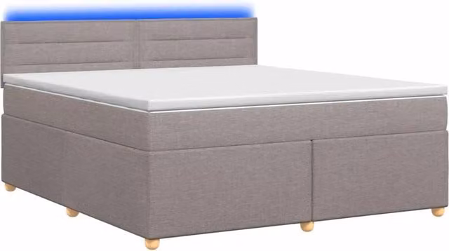 Letto box spring ibrido vidaXL con materasso a molle insacchettate e base contenitore, colore beige/grigio, L/P: 180 x 200 cm