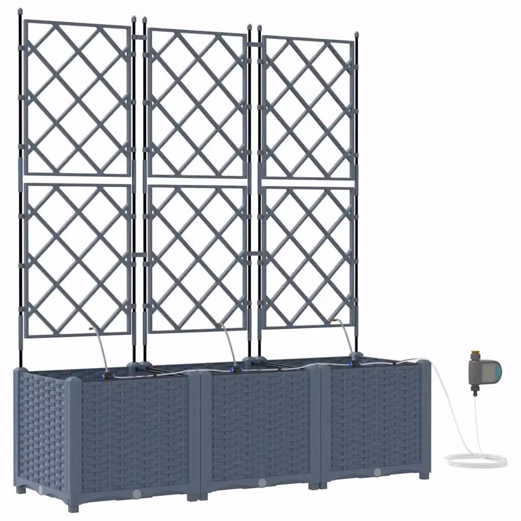 Set di 3 fioriere da esterno vidaXL in acciaio grigio L/P/H: 120 x 40 x 94 cm – 2