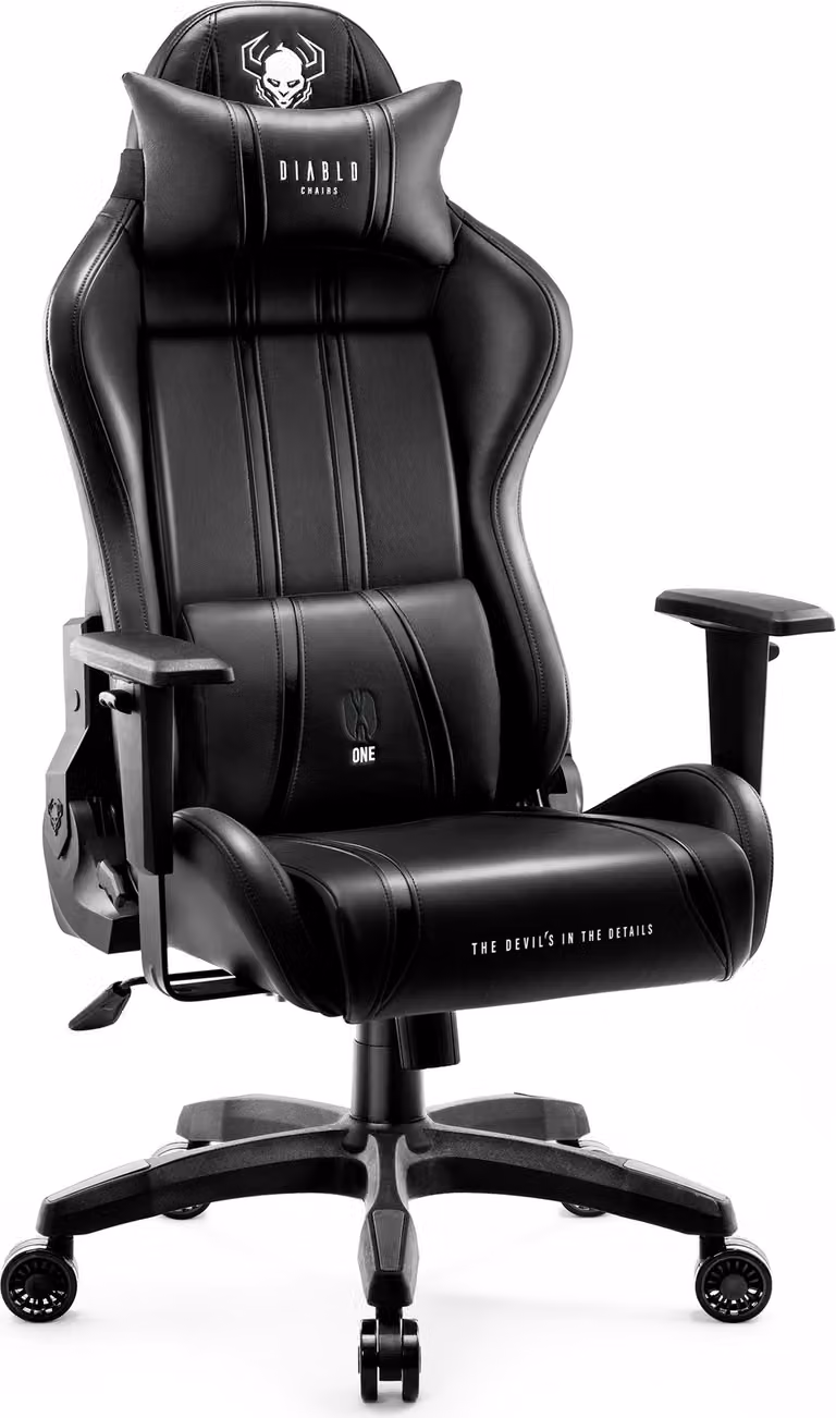 Diablo X-One 2.0 Gaming Chair Sedia da ufficio Braccioli regolabili Design ergonomico Cuscino collo/glutei Dimensioni normali Nero