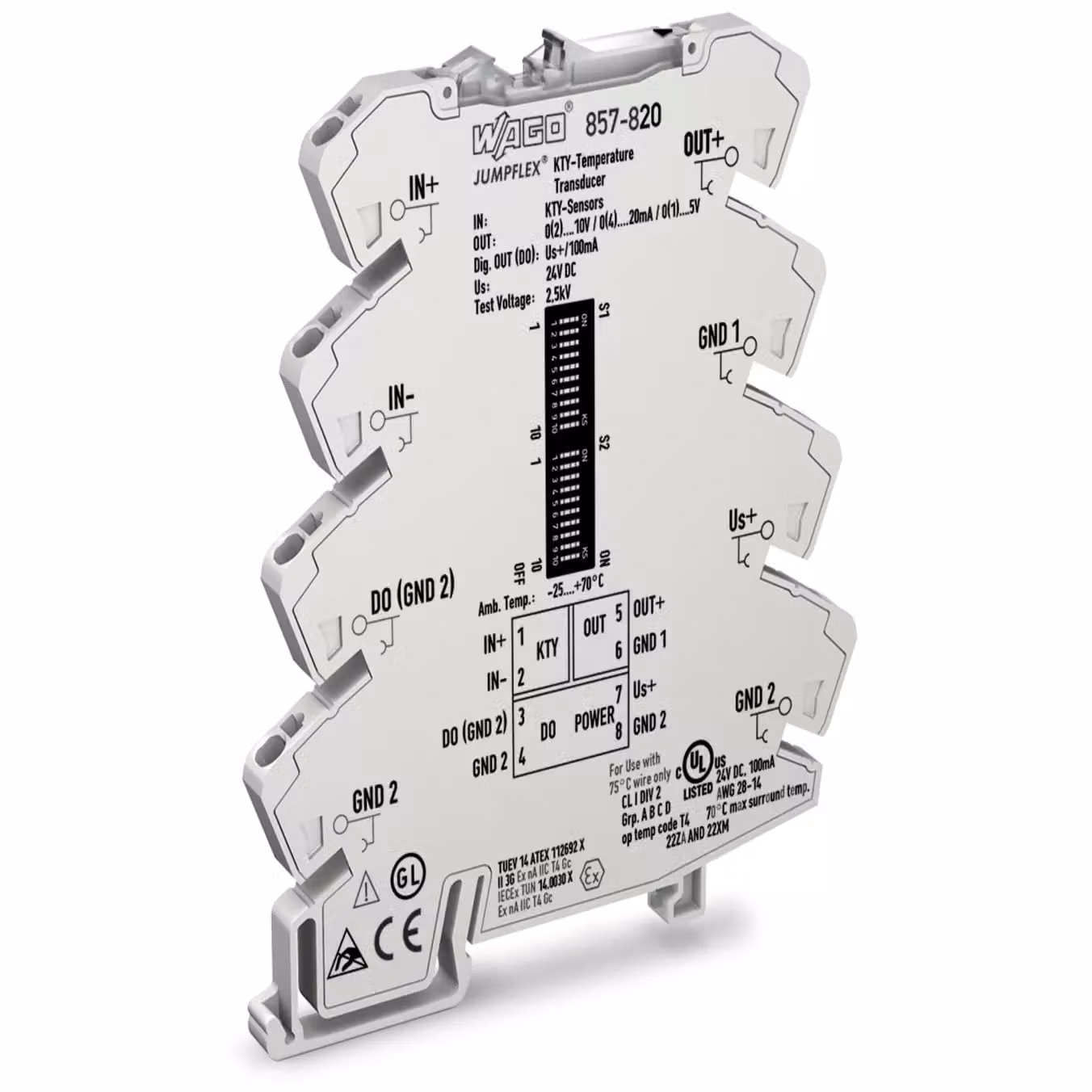 WAGO JUMPFLEX - Trasduttore KTY- 857-820 Trasduttore Segnale di ingresso: KTY-