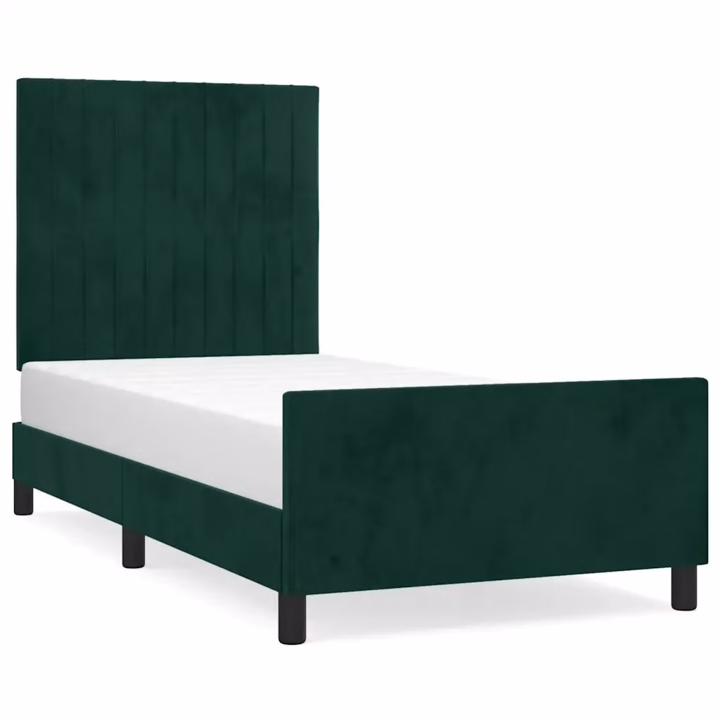 Giroletto vidaXL in Velluto Verde Scuro con Struttura in Legno e MDF L/P/H: 80 x 200 x 31 cm – 2