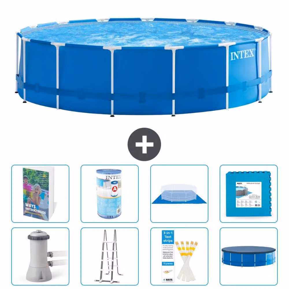 Piscina autoportante rettangolare - 457x122 cm - 7 pezzi - Modello S602