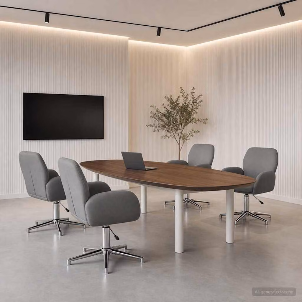 Set di 4 sedie da scrivania girevoli vidaXL in tessuto grigio, L/P/H: 54 x 58 x 90 cm