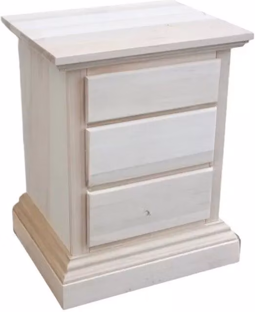 Comodino classico in legno di pino con 3 cassetti Mobili 2G L/P/H: 51 x 40 x 64 cm – 2