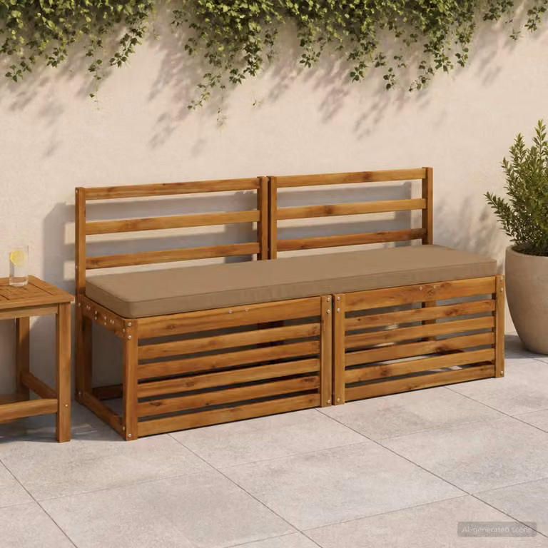 Cuscino per Panchina vidaXL VUGHT in Poliestere, Colore Beige, Rivestimento Lavabile e Resistente ai Raggi UV