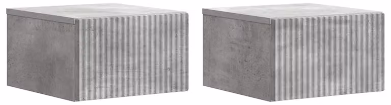 Mobiletto da notte a muro con cassetto 2 pcs Grigio Cemento
