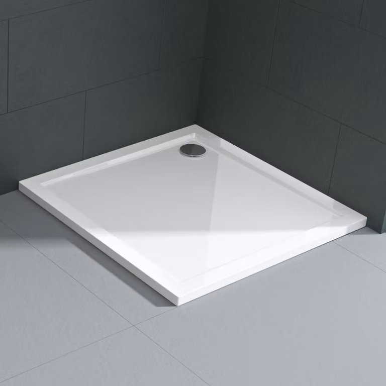 Doccia Faro, modello quadrato, 70x70x4 cm, in acrilico, colore bianco