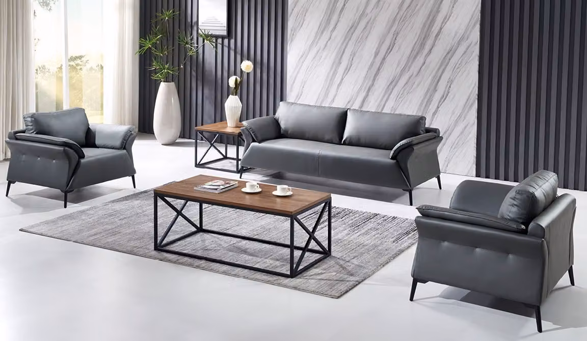 Sofa Couch Polster Garnitur Sitz Sofas Couchen 3+1+1 Sitzer Büro Einrichtung