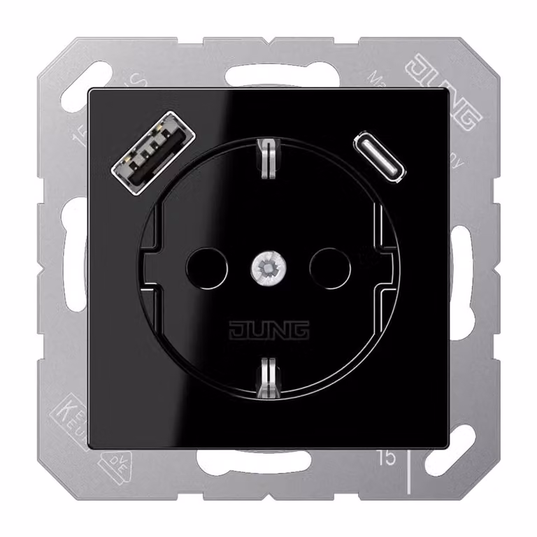 Jung SCHUKO Presa di corrente con USB tipo AC A1520-15CASW (A1520-15CASW)