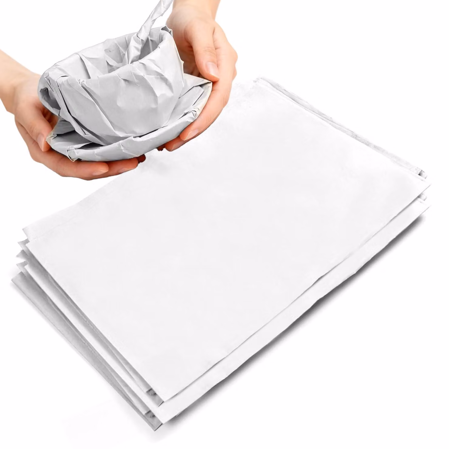 Carta da imballaggio, 100 fogli, 39x54 cm, bianca, materiale per imballaggio