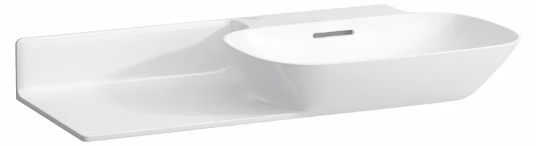 LAUFEN INO lavabo, sans trou pour robinetterie, avec trop-plein, tablette céramique à gauche, 900x450mm, H8133017571091, H8133017571091