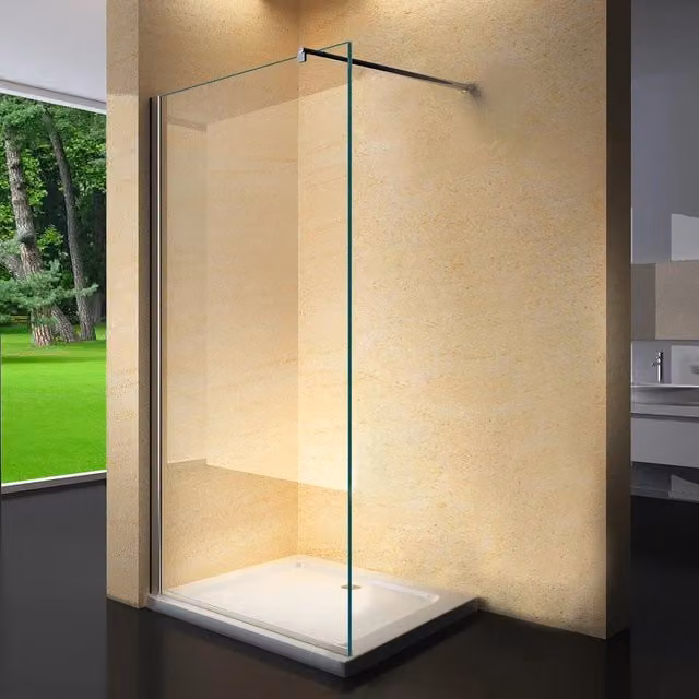 Parete doccia walk in cristallo 8mm trasparente 80cm H 195cm BERNA