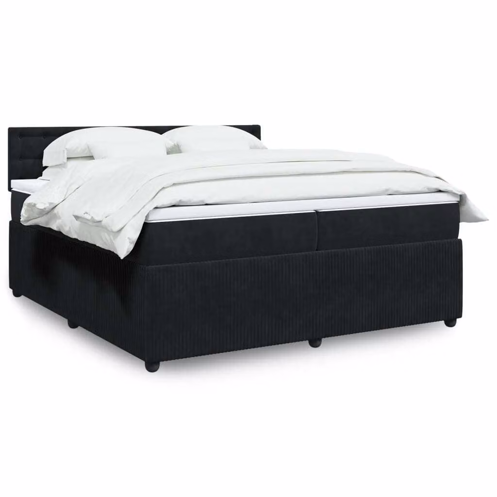 Maison Exclusive - Giroletto a Molle con Materasso Nero 200x200 cm in Velluto