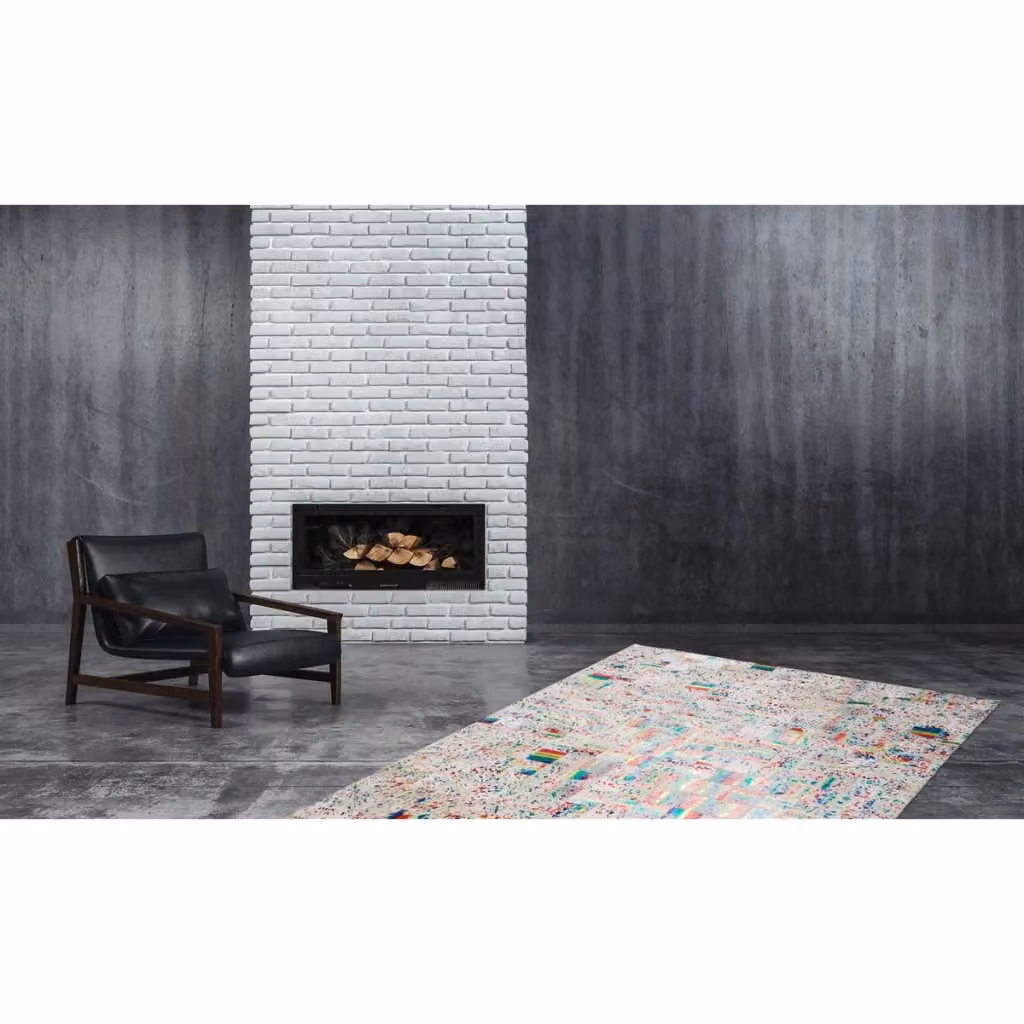 Tappeto Rocket 300 Kendra Home in vera pelle patchwork multicolor con dettagli oro e argento – 2