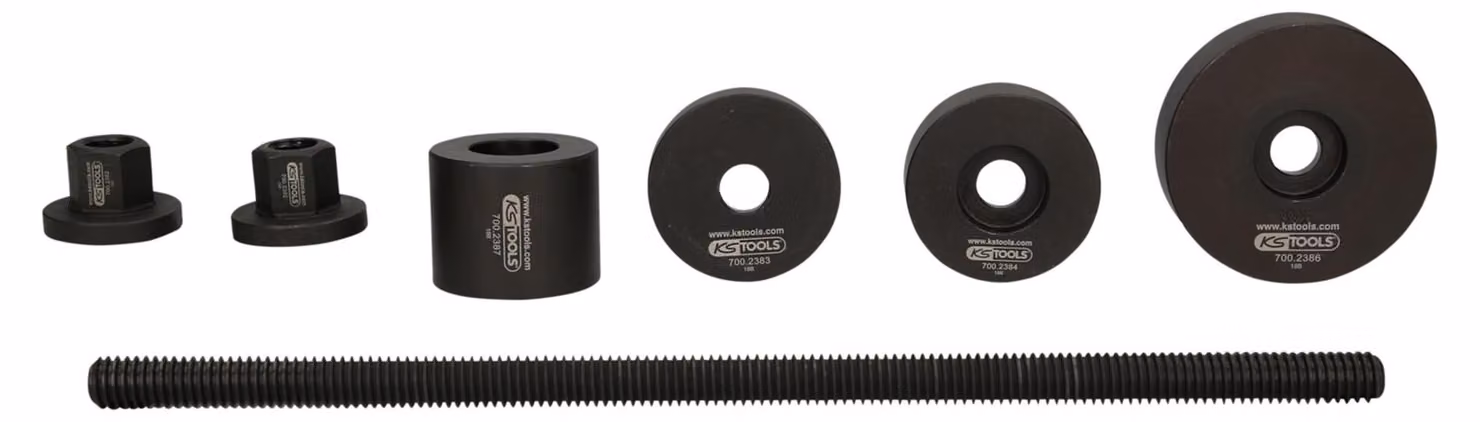 KS TOOLS Set di utensili per cuscinetti silenziosi per assale posteriore Fiat 7 pezzi - 700.2380