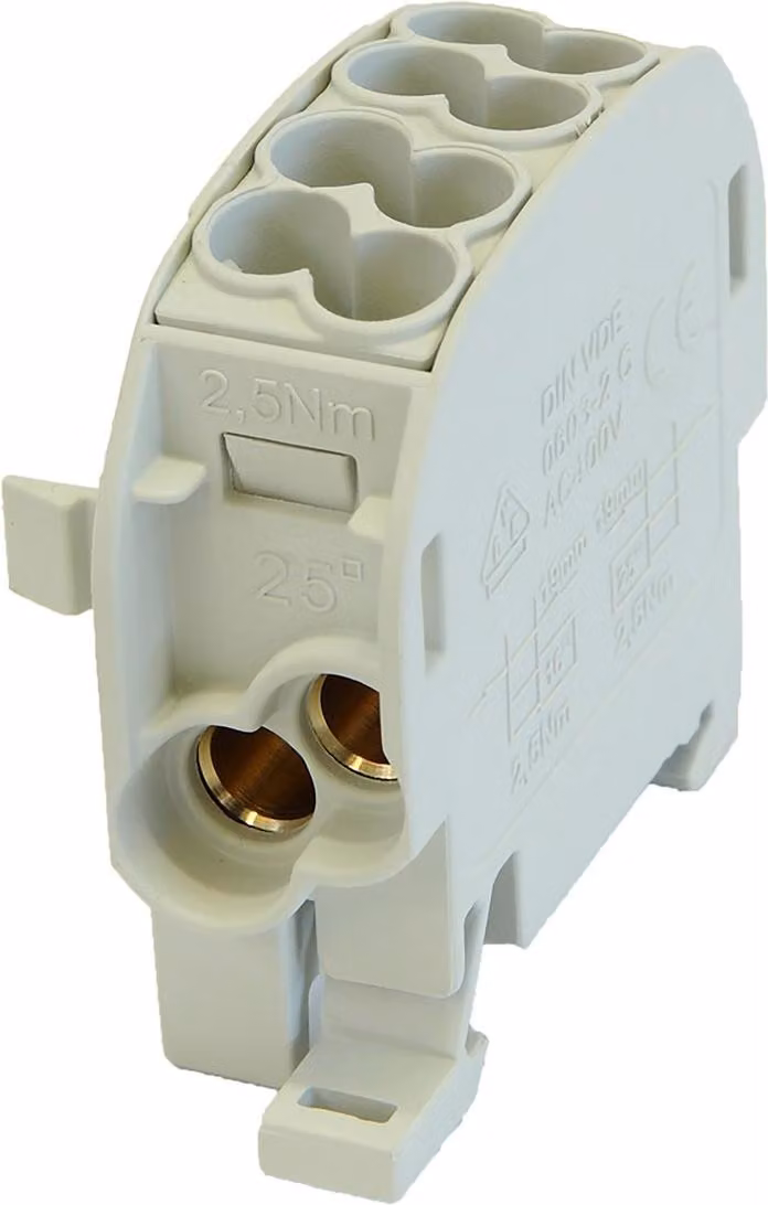 Blocco di distribuzione di derivazione SCB 25 Al/Cu 80110 SIMBLOCK, grigio