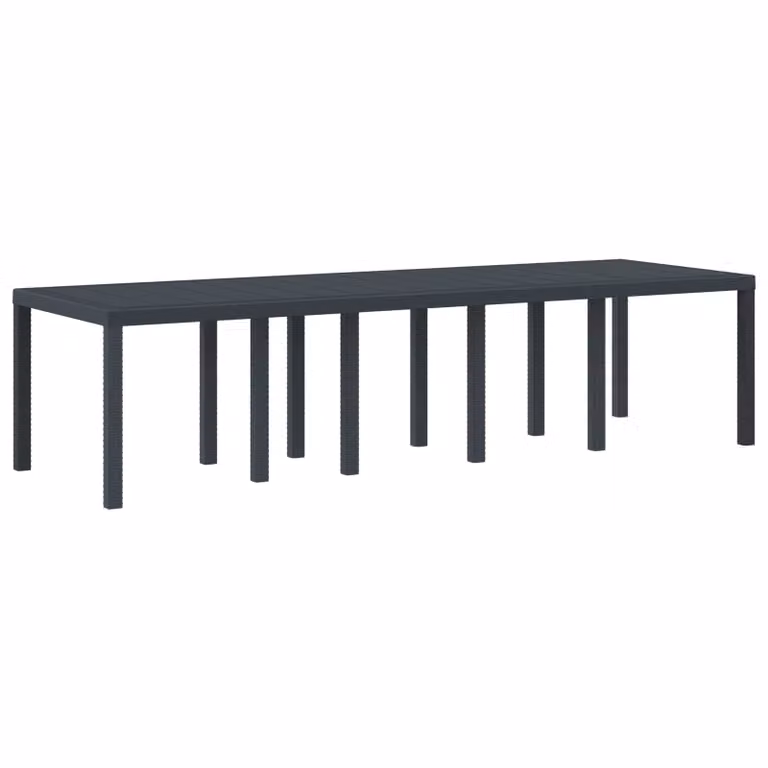 vidaXL Tavolo da Giardino Rettangolare in Polyrattan Antracite L: 300 cm, P: 100 cm, H: 73 cm