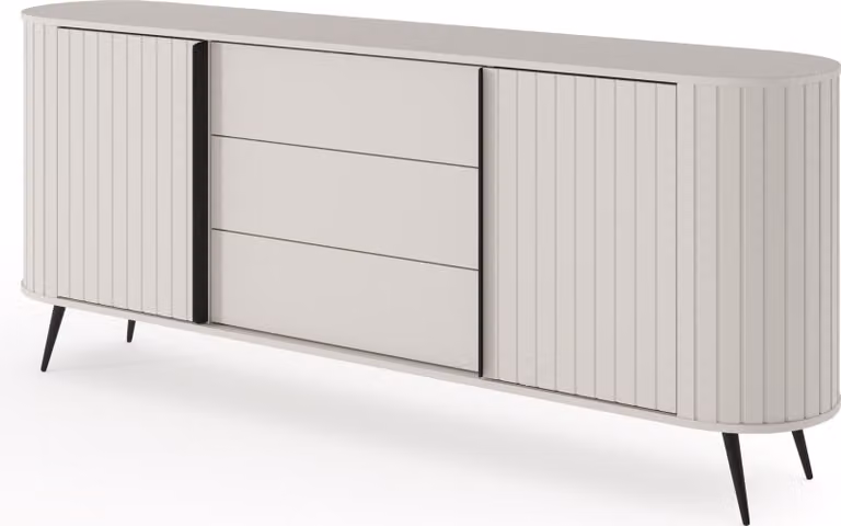 Comodino, grigio chiaro, dimensioni: 196 x 81, 8 x 40, 2 cm