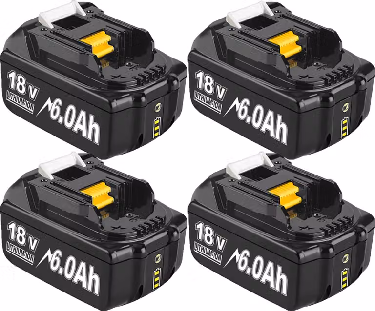 Batteria di ricambio, capacità 6000mAh, compatibile con i modelli Makita, 4Pack 6000mAh