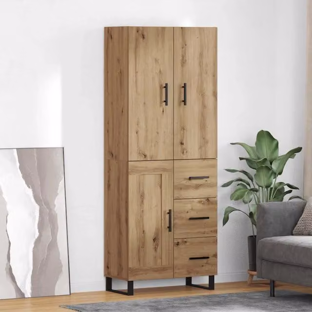 Credenza 2 pz Rovere artigianale 69,5 x 34 x 180 cm 3415924