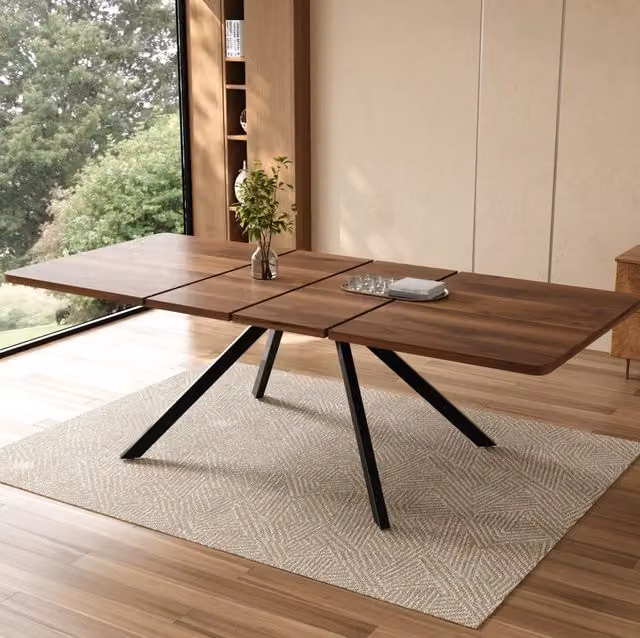 Tavolo da pranzo allungabile 160/200/240x90 cm in MDF; colore noce
