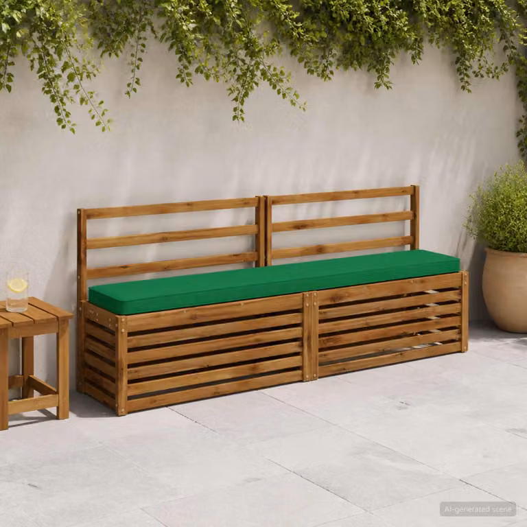 Cuscino per Panchina vidaXL VUGHT Verde in Poliestere con Rivestimento Rimovibile e Resistente ai Raggi UV