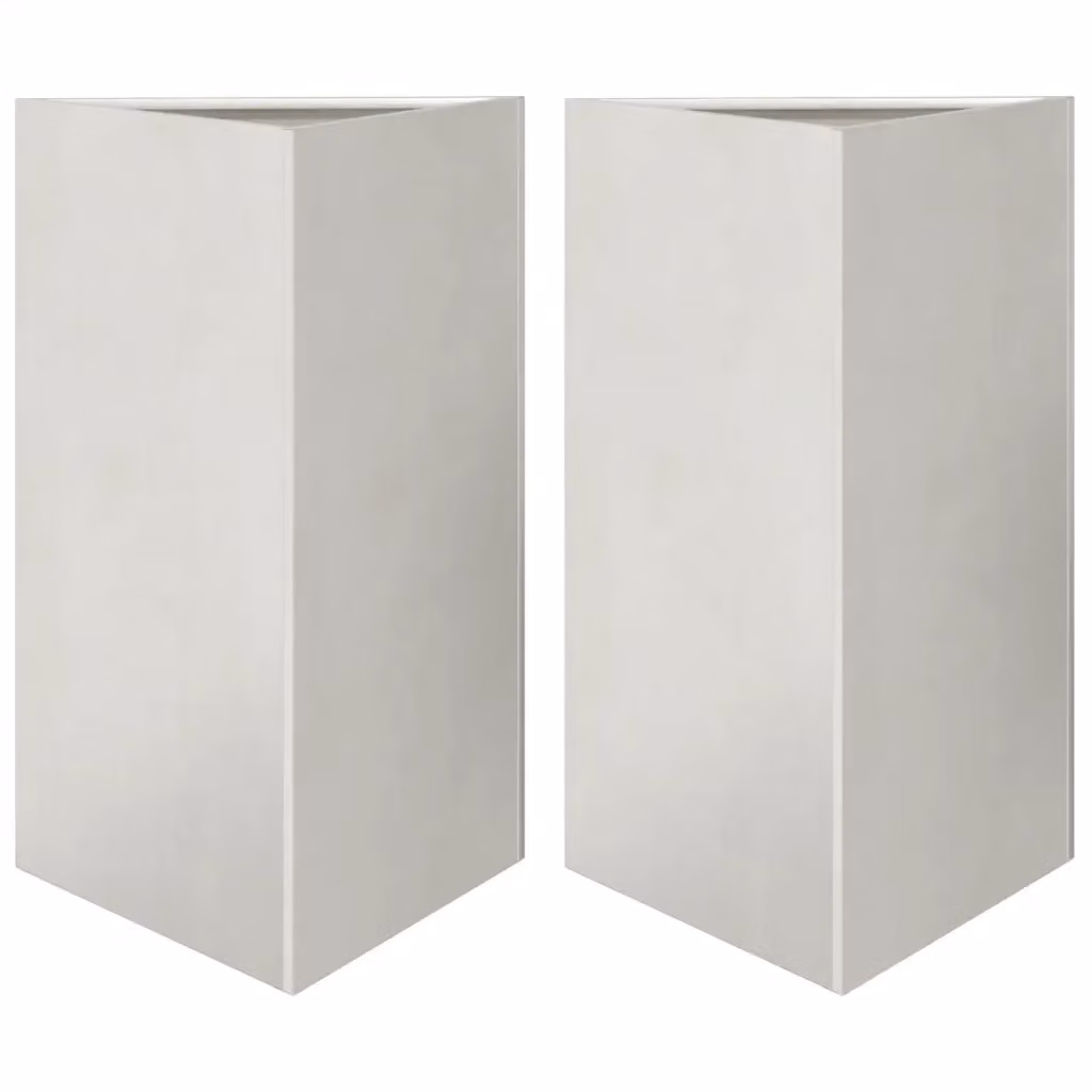 Set di 2 fioriere triangolari VIDAXL in acciaio inox color argento, L: 50 cm, P: 43 cm, H: 75 cm – 2