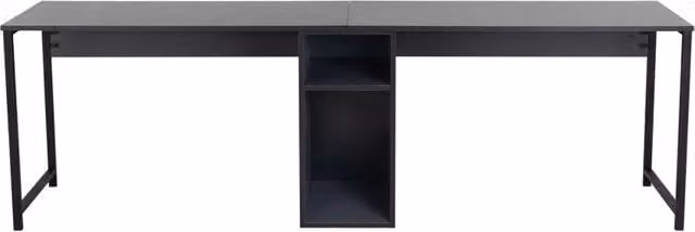 Scrivania doppia in legno - 240 x 60 x 74 cm - Antracite/Nero