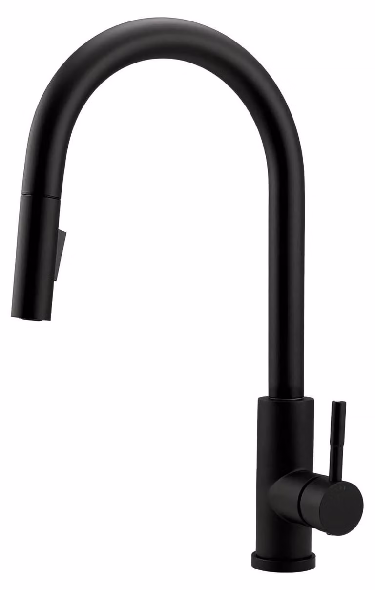 Miscelatore da cucina nero opaco con doccetta estraibile, modello PS8045-10 Pure.Sink
