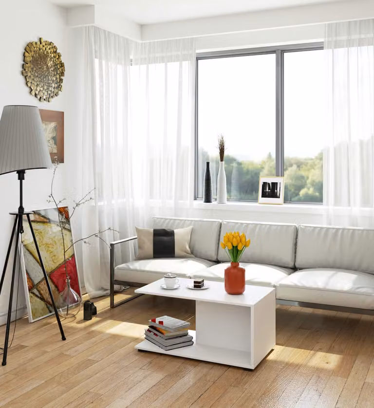 Tavolino da salotto – Superficie facile da pulire – 90x60x45 cm, piano laminato