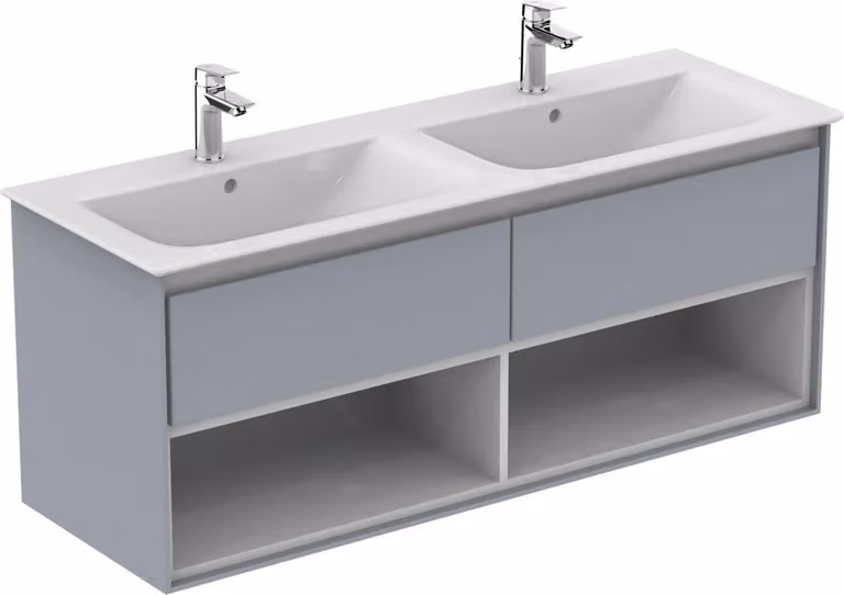 Ideal Standard Connect Air Meuble sous-lavabo double, 1300x440x517mm, 2 coulisses, E0831EQ, E0831EQ