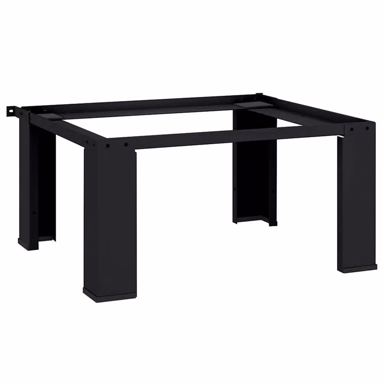Pedestallo per lavatrice vidaXL in metallo nero L 64 cm, P 55 cm, H 32,5 cm