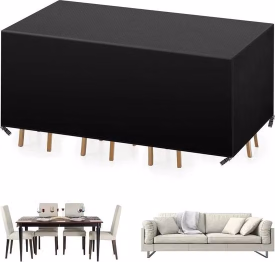 Mobili da giardino Copertura 420D Oxford - Improntata all'acqua e resistente ai raggi UV - Sedili da tavolo in rattan 242x162x100 cm