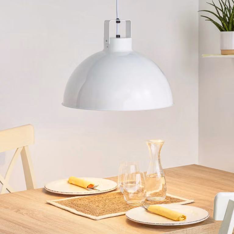 Jieldé Lampada a sospensione Dante D450, dimmerabile, Bianco / Opale, Soggiorno / Sala da pranzo, Alluminio, Industriale, Lampada a sospensione