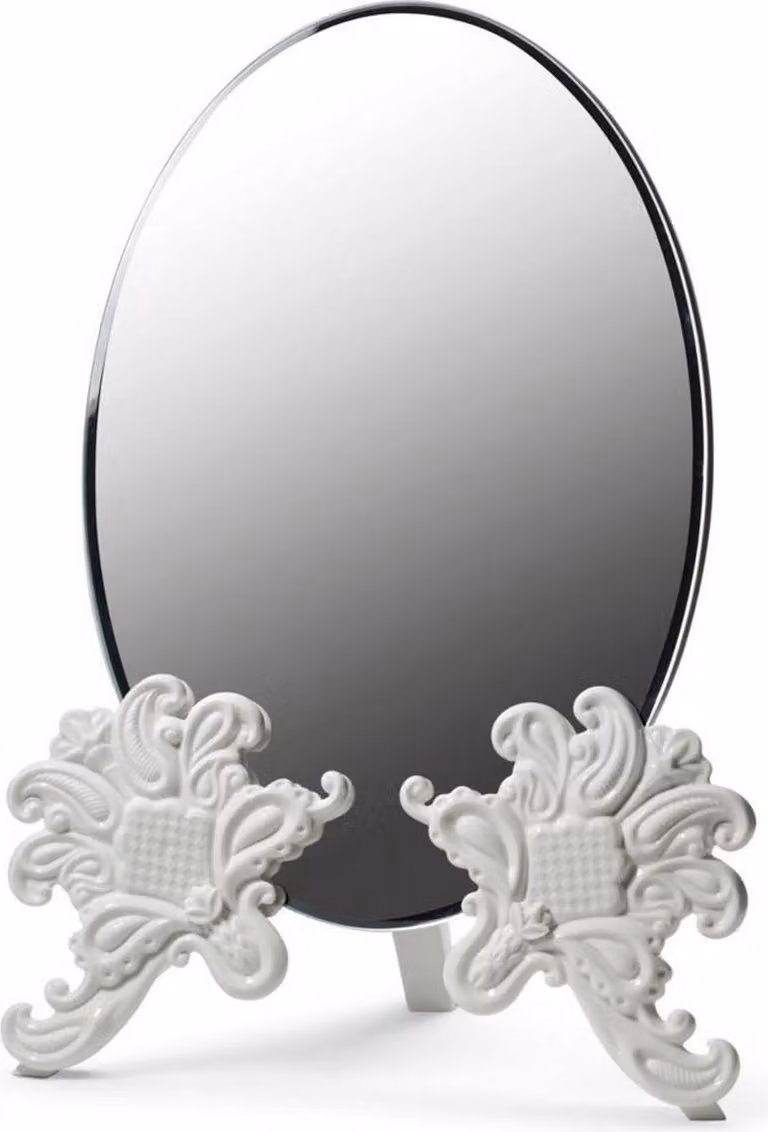 Casa Padrino specchio da trucco 29 x H. 41 cm - Vari colori - Specchio da toilette fatto a mano in finissima porcellana spagnola
