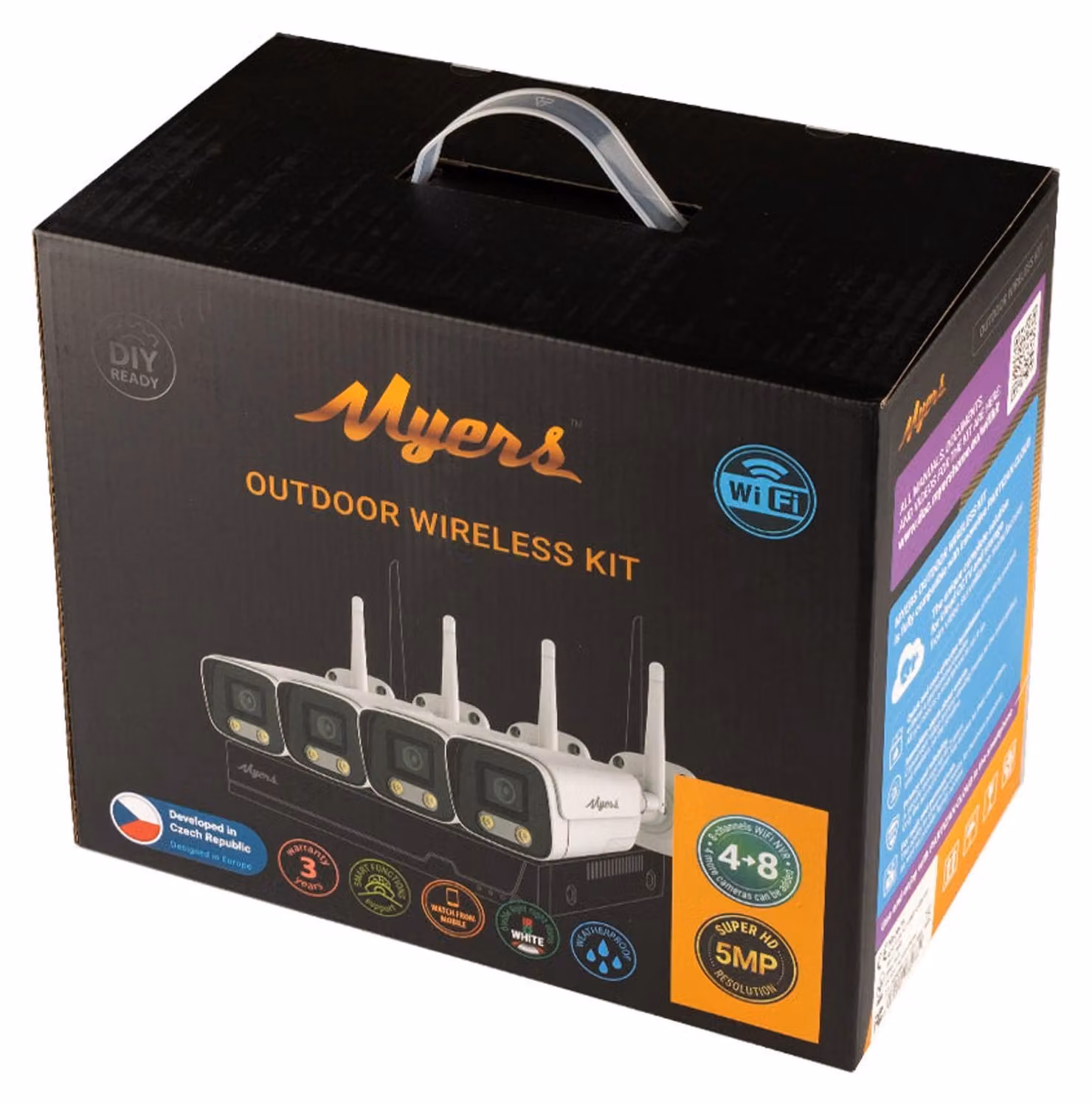 Set WiFi da 5 MP a 8 canali con 4 telecamere bullet Myers
