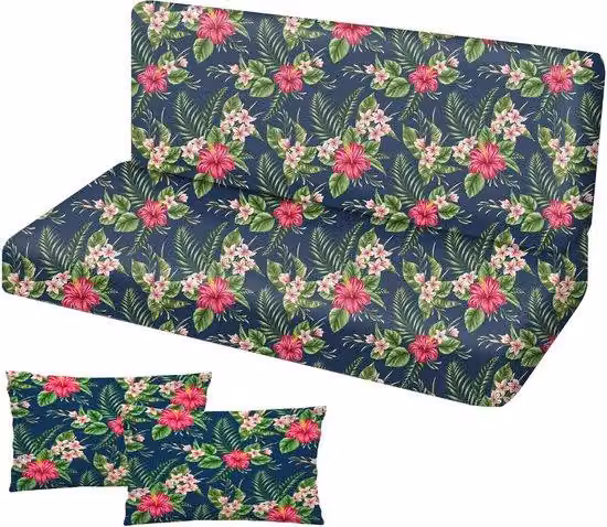 Sdraio da giardino - Cuscino idrorepellente per pallet - Comoda seduta da esterno - 185x50x10 cm - Marrone palma